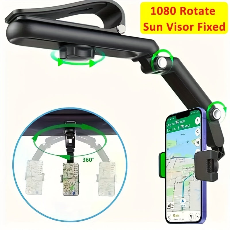 Adjustable 1080° Rotating Car Phone Holder Durable ABS Mobile Stand for All Smartphones
