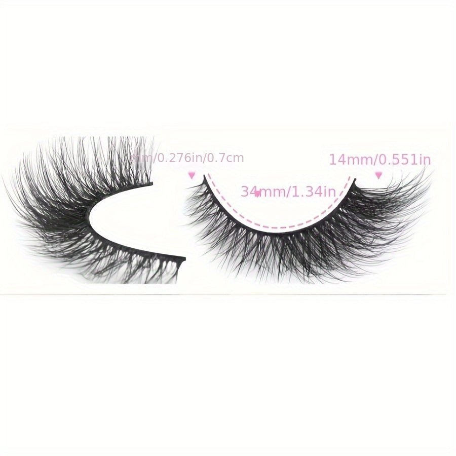Women False Eyelashes Cat Eye Wing Tail Natural Long Eye Extensions 5 Pairs