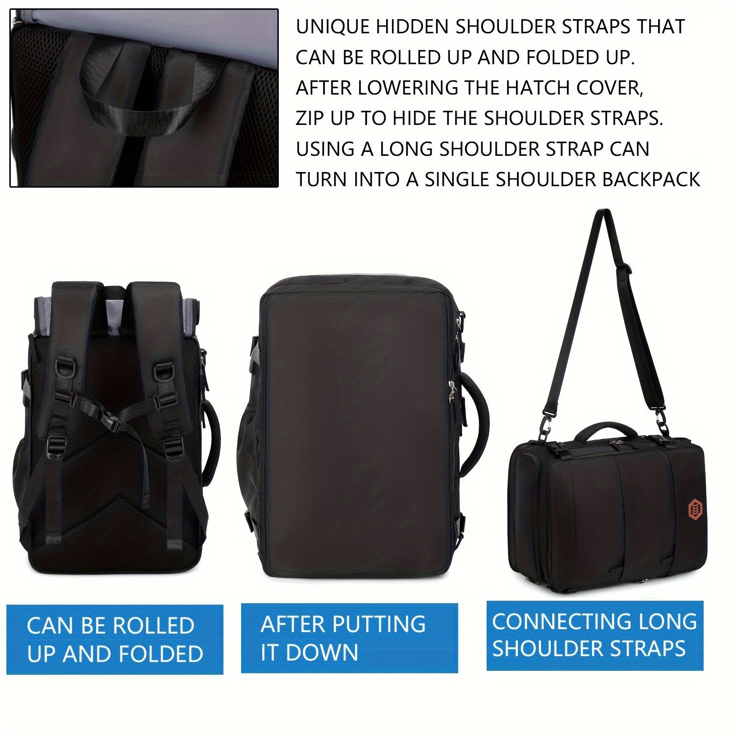 Mochila aprobada para vuelos para hombres con compartimento para zapatos, compatible con portátil de 15.6 pulgadas, ideal para viajes de negocios casuales