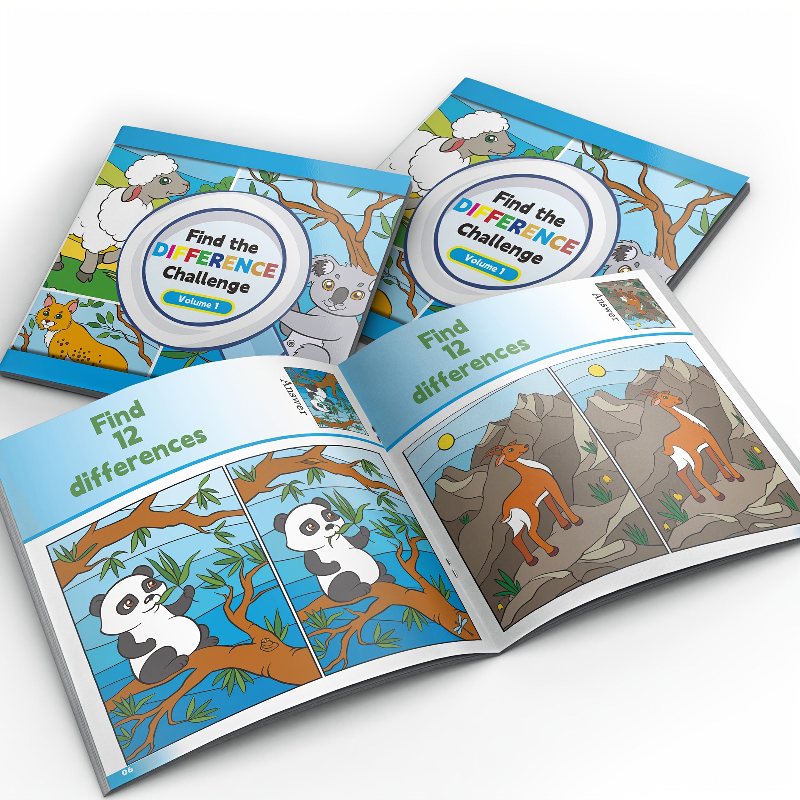 Children's Educational Book Spot The Differences Concentration Attention to Detail Early Learning
