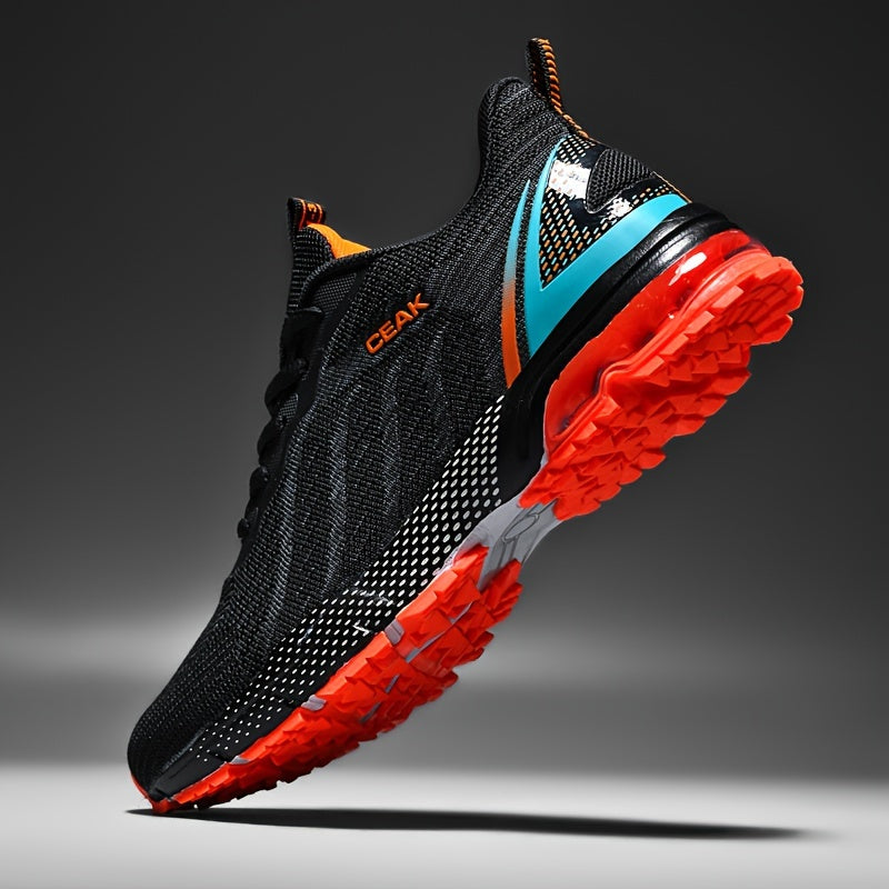 Men's Breathable Lightweight Running Shoes Non-Slip Lace-Up Sneakers for Outdoor Training