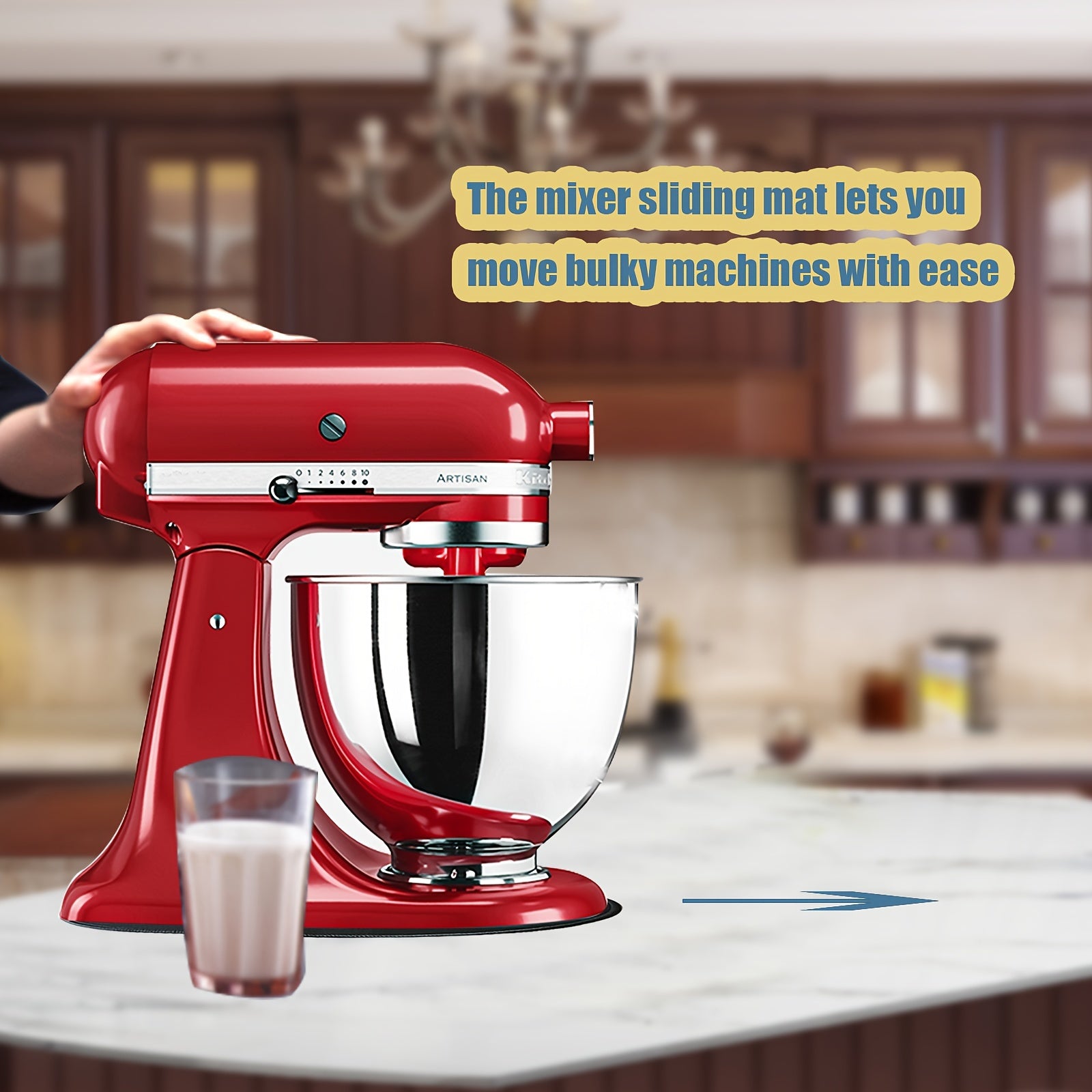 Sliding Mat for Stand Mixer, Non-Slip Gel Pads for 5-8 Qt Bowls