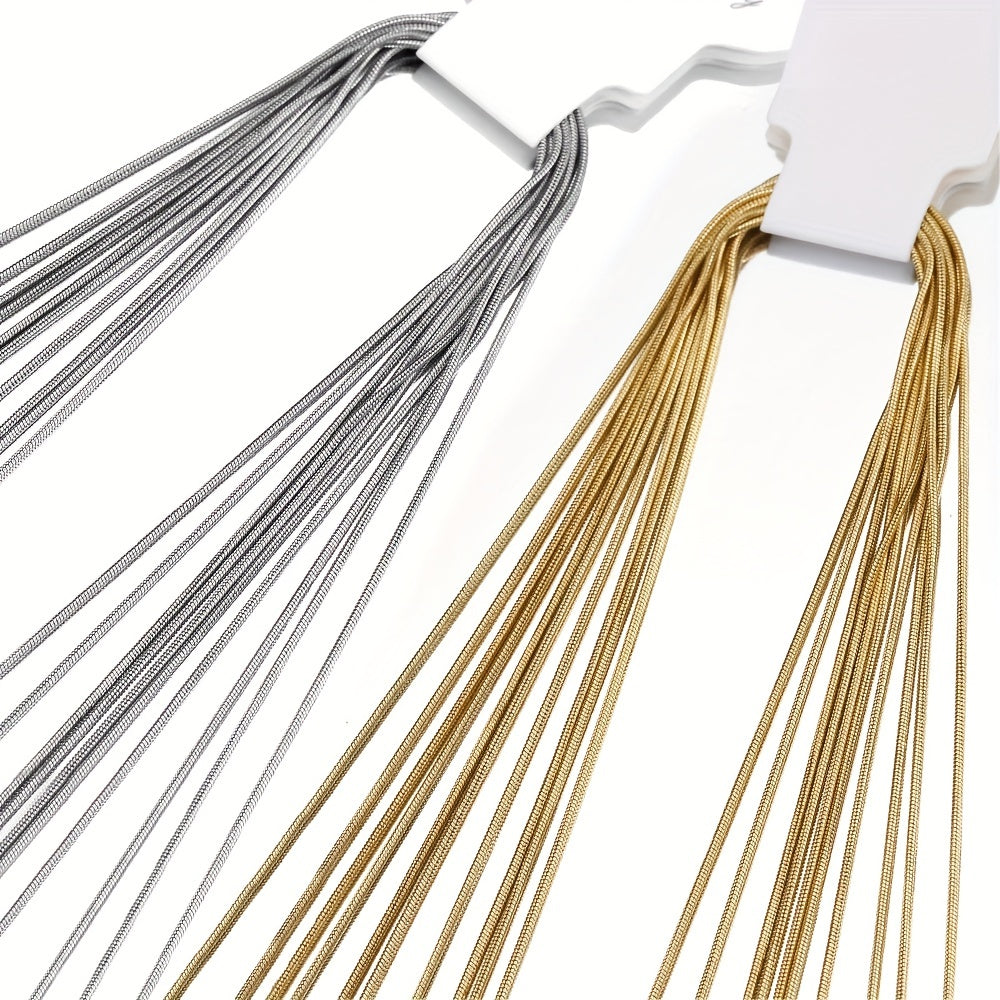 Stainless Steel Snake Chain Necklaces for Men and Women, 5 Pieces