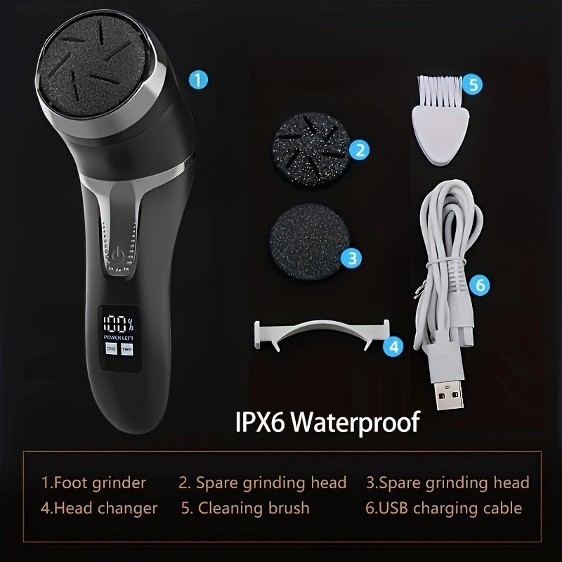 Портативная, перезаряжаемая электрическая пилка для ног для профессионального удаления мозолей и восстановления кожи ног. Отличный подарок для сухой, треснувшей кожи.