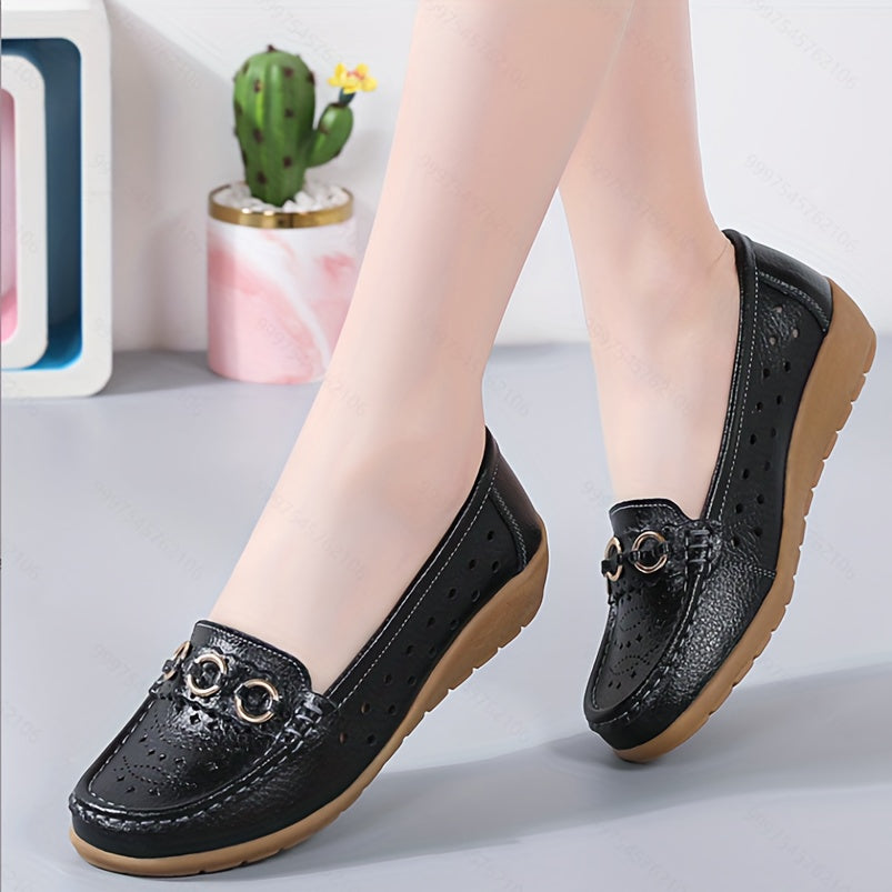 Zapatos casuales transpirable de mujer con forro sintético y perforaciones para todas las estaciones