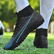 Men's Turf Football Boots Anti-Skid Breathable Lace-Up Outdoor Soccer Cleats