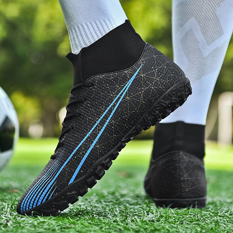 Men's Turf Football Boots Anti-Skid Breathable Lace-Up Outdoor Soccer Cleats