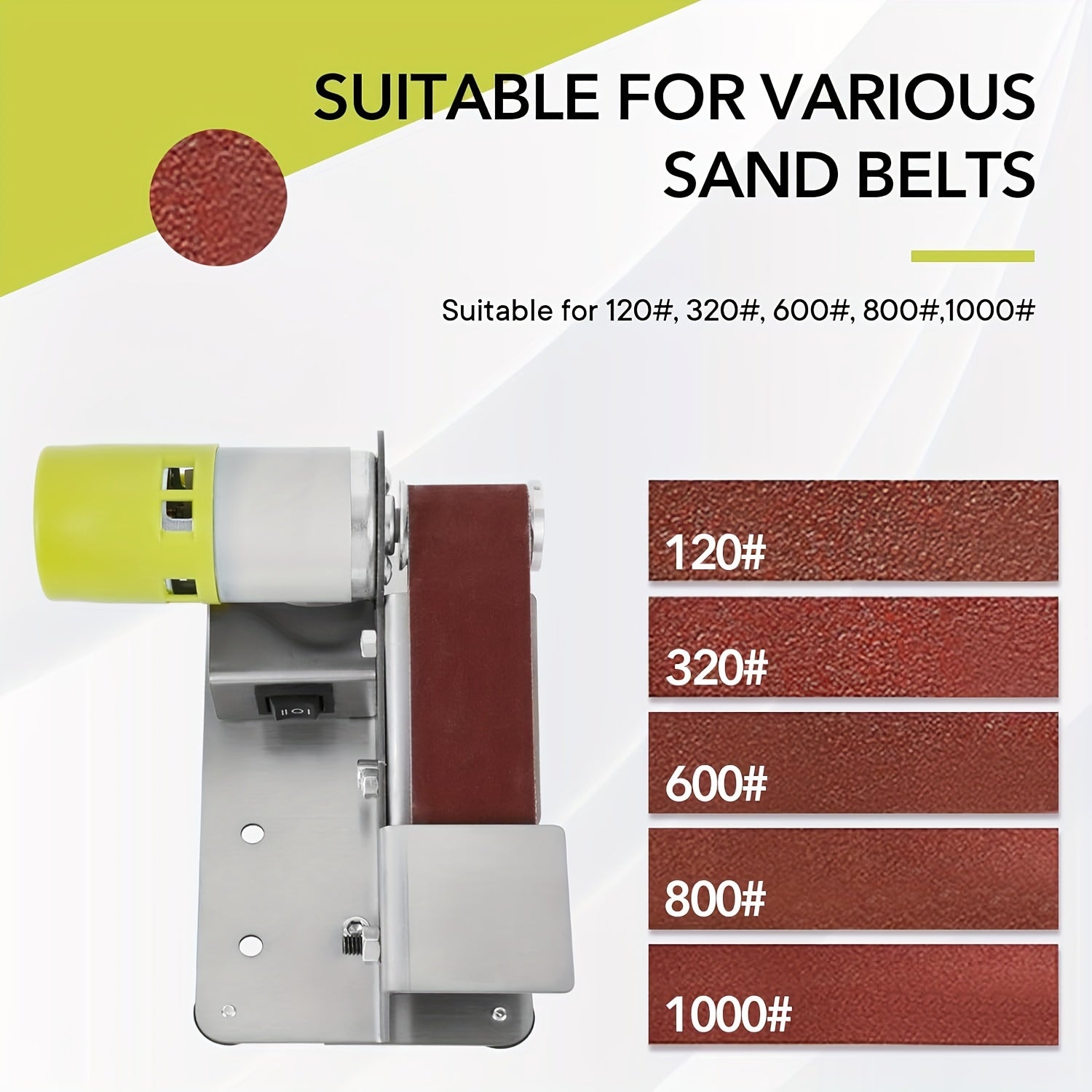 Mini Belt Sander with 7 Adjustable Speeds for Metal and Wood Grinding