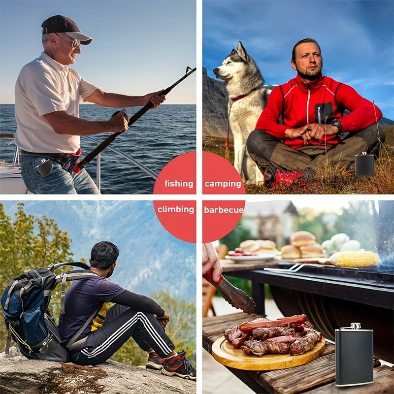 8oz Stainless Steel Flask Set with Leather Wrap 4 Cups and Funnel Leakproof for Whiskey Rum Vodka