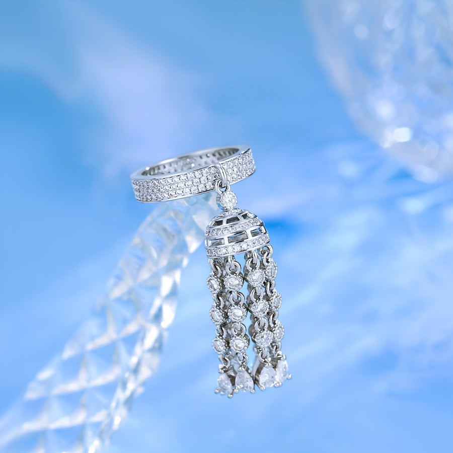 Zarif 3A Sintetik Zirkoniya Qulupnay Halqa - Mis, Kumush Qoplamali, Har Kunlik Kiymak, To'ylar va Maxsus Tadbirlar Uchun Mos - Ayollar Uchun Ajoyib Rojdestvo Hediye