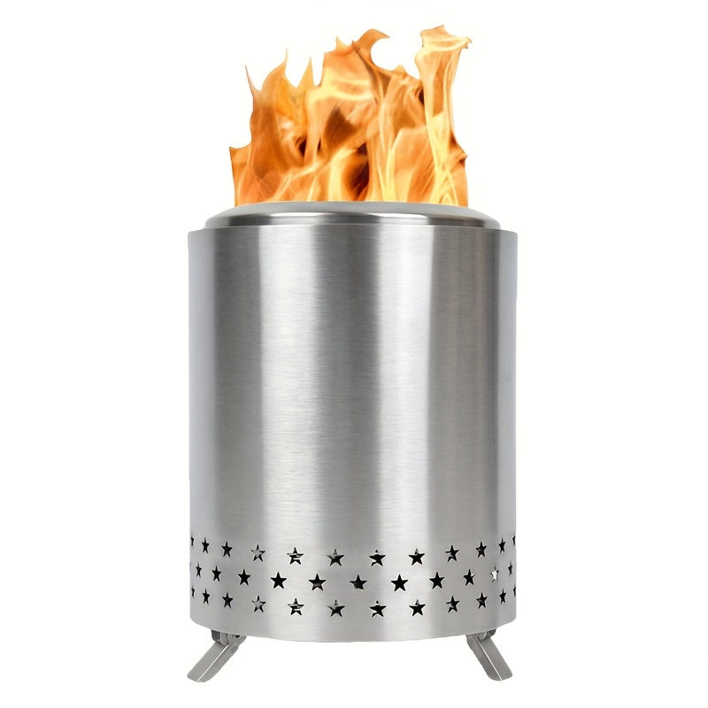 Durable Stainless Steel Camping Stove Set for Outdoor Use, Smoke-Free, Suitable for Charcoal or Firewood