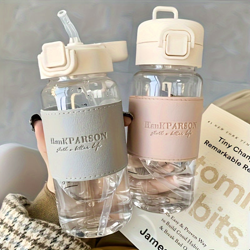 500ml Plastic Water Bottle with Straw Leakproof Flip Top BPA-Free for Sports Fitness Travel Pack of 1