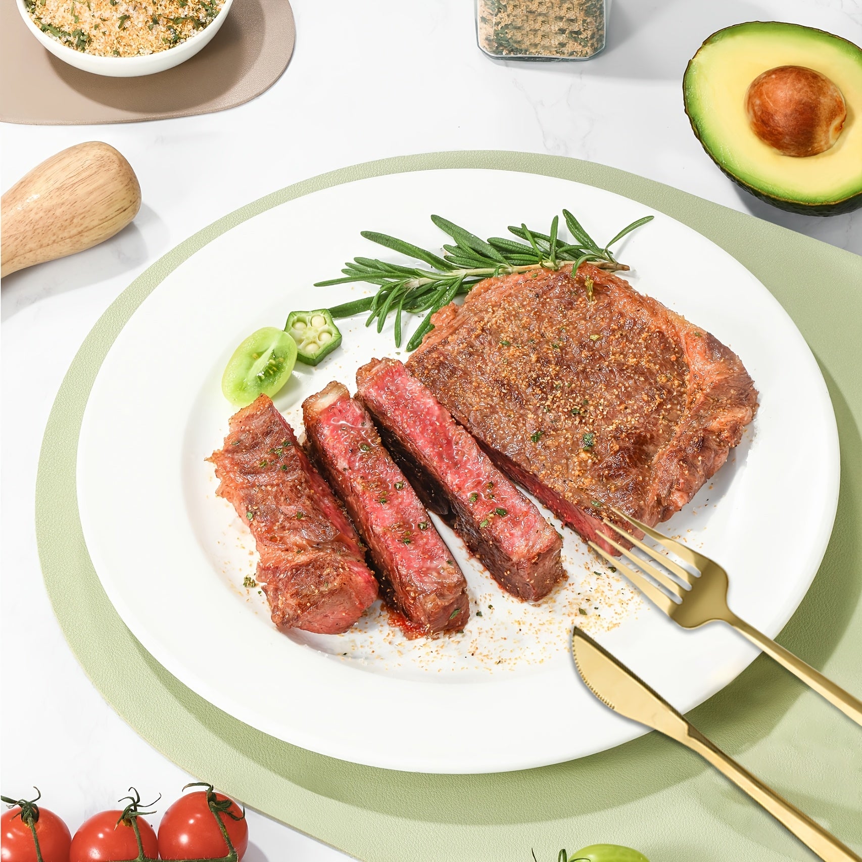 30pc Golden Stainless Steel Flatware Set Rust-Resistant Cutlery for Home Kitchen Restaurant