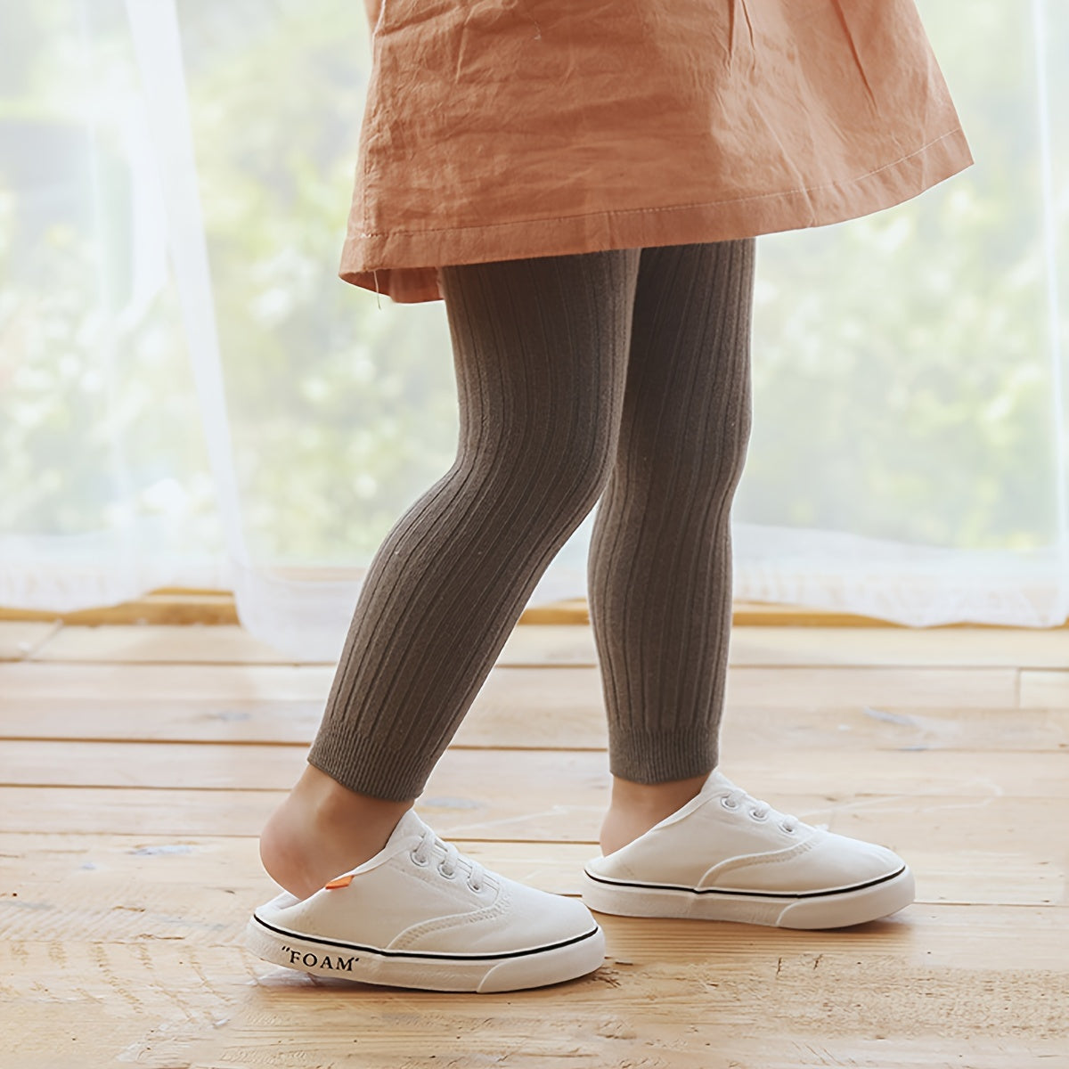 Girls Solid Color Leggings Soft Comfy Tights for All Seasons