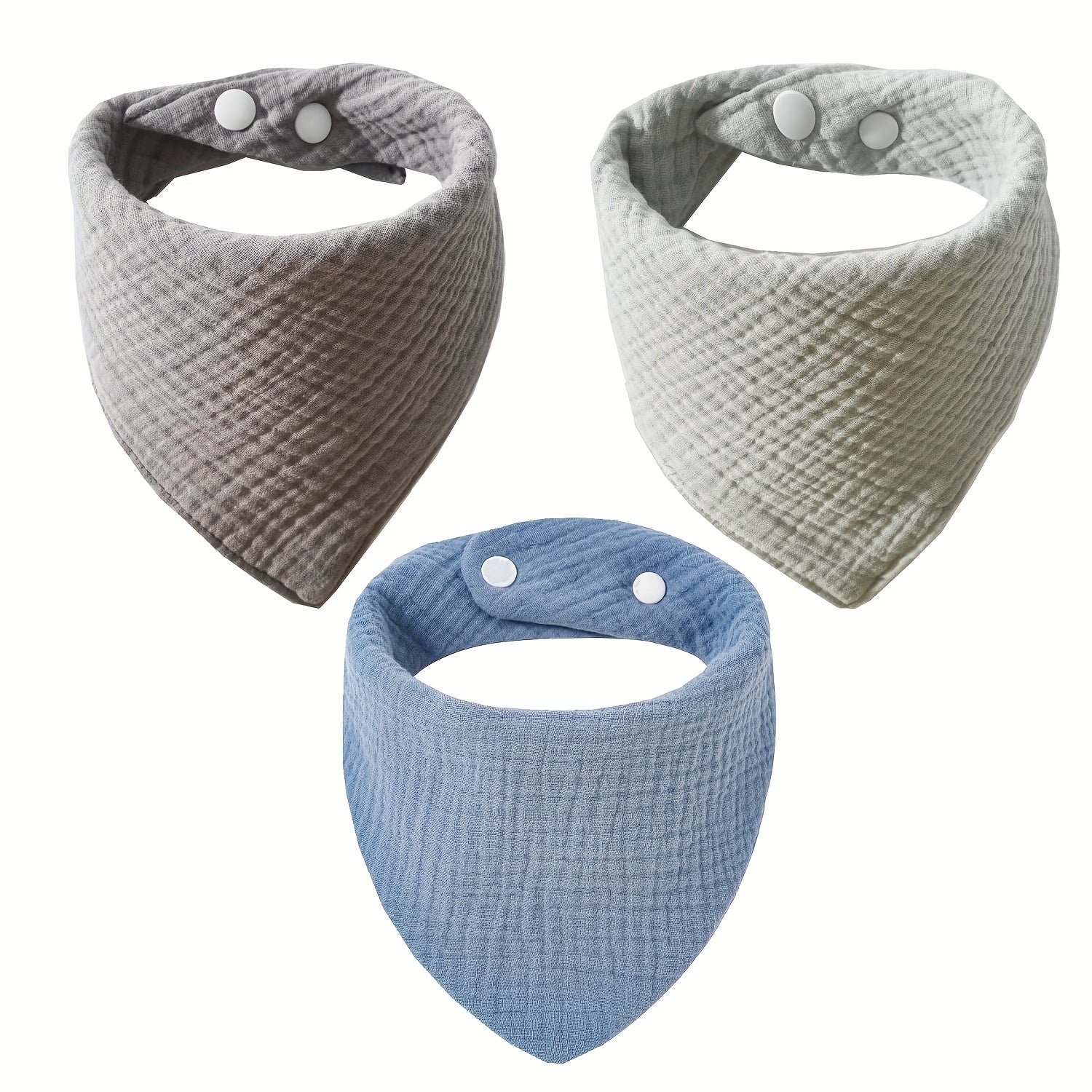 3 Pack Baby Bibs for Teething and Drooling, 4-Layer Soft Absorbent Bandana Bibs