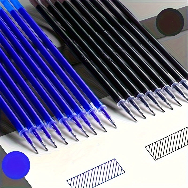 56 dona Erasable Gel Ink Ballpoint Pen Set O'rta nuqta 0.5mm Qora Ko'k chiziq