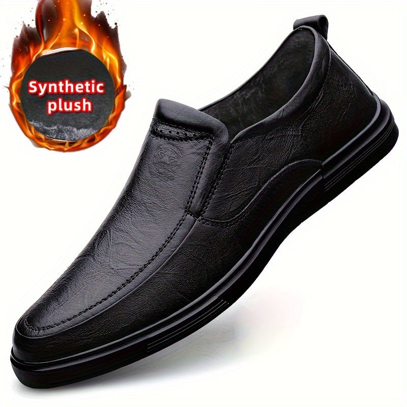 Men's Slip On Loafer Shoes Leather Casual Round Toe for Fall Spring Summer Winter