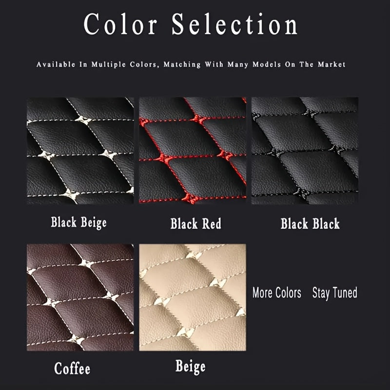 Luxury Faux Leather Car Mats Set for Left-Hand Drive Vehicles All-Weather Durable