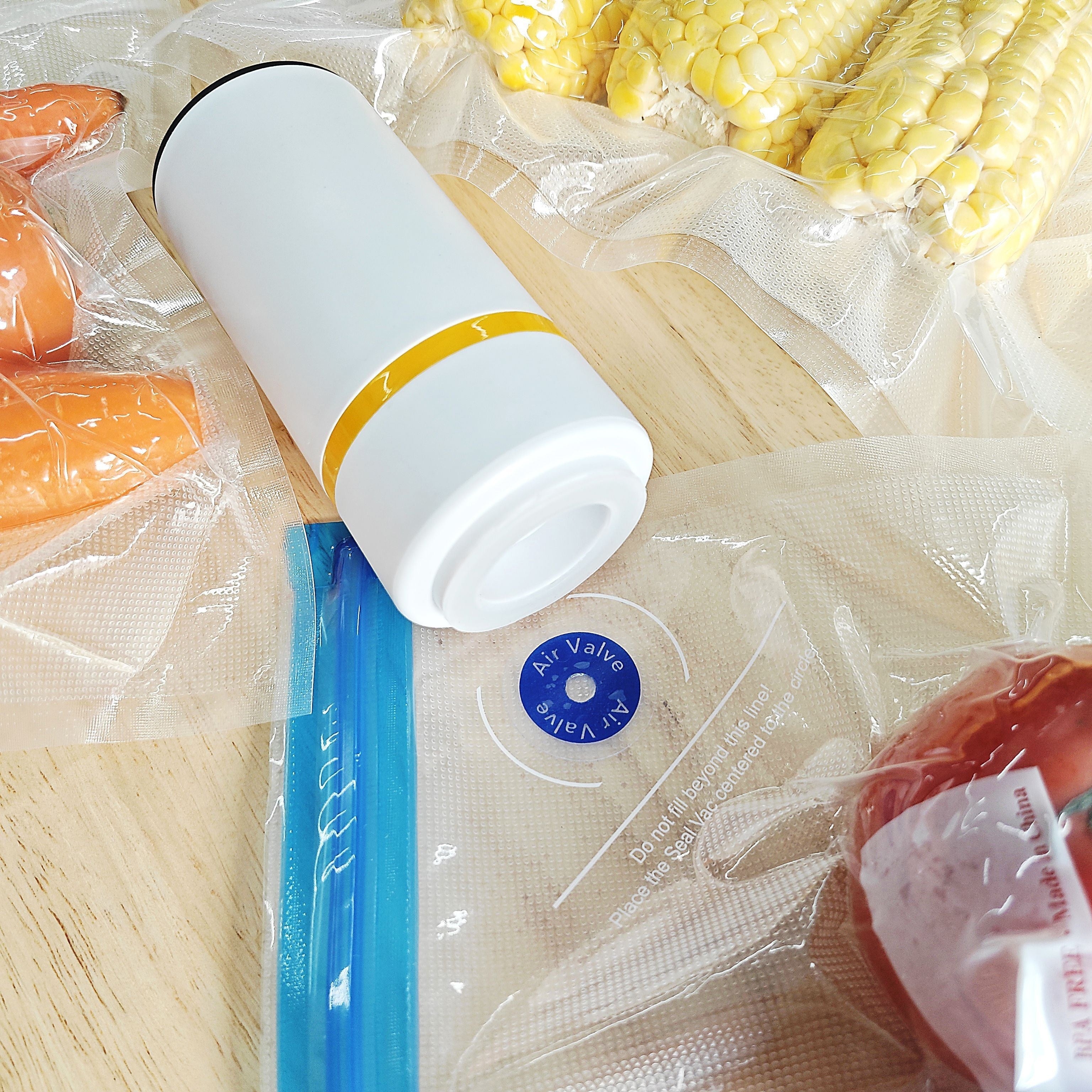 Portable Electric Vacuum Sealer with Reusable Bags for Food Storage and Meal Prep