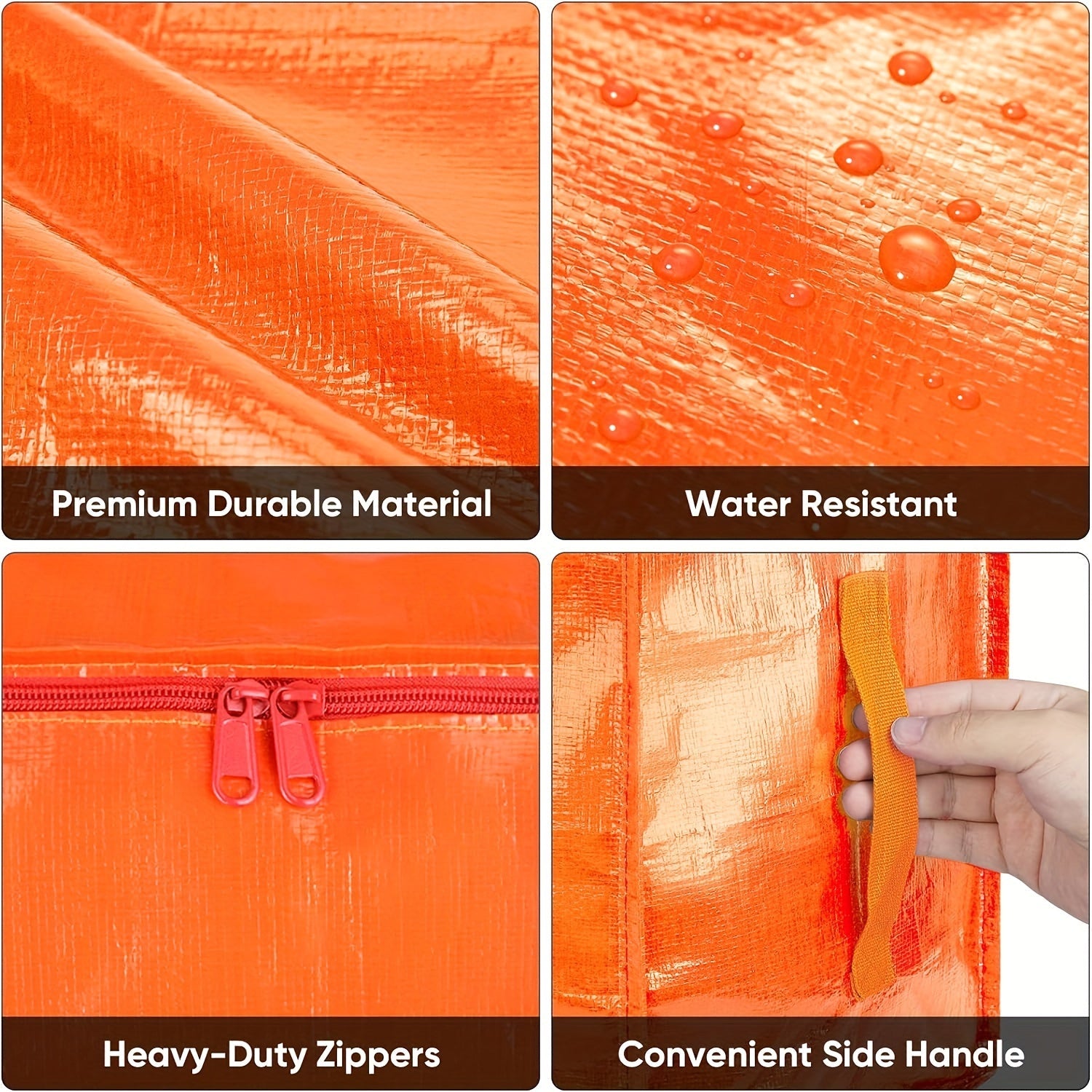 Сумки для переезда экстра большого размера с молниями, ручками для переноски, прочные для хранения - упаковка из 2/4/6 штук. Идеально подходит для организации и экономии пространства в вашей спальне, доме, шкафу или гардеробе.