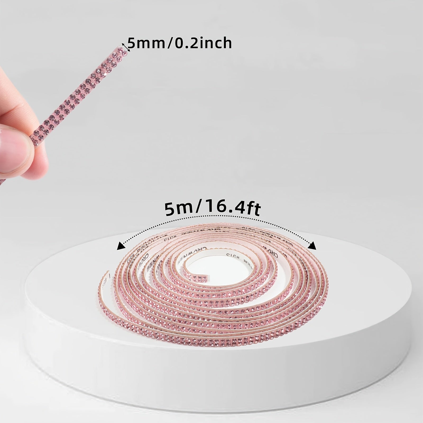 Pink White 89.92cm Car Dashboard Decor Self-Adhesive Trim Strips Interior Accessories