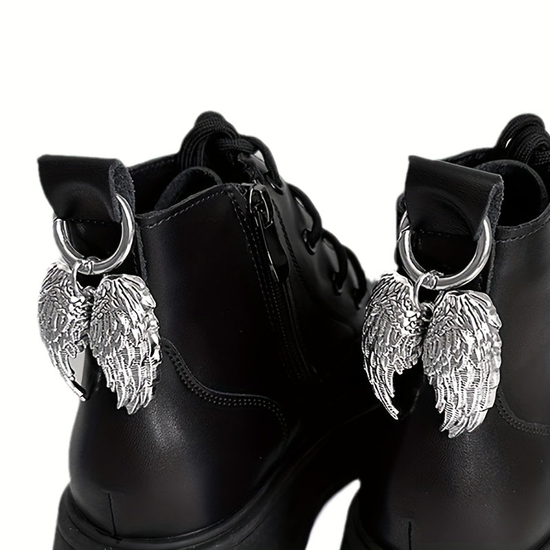 Unisex Punk Angel Wings Shoe Accessories Detachable Buckle Pendant