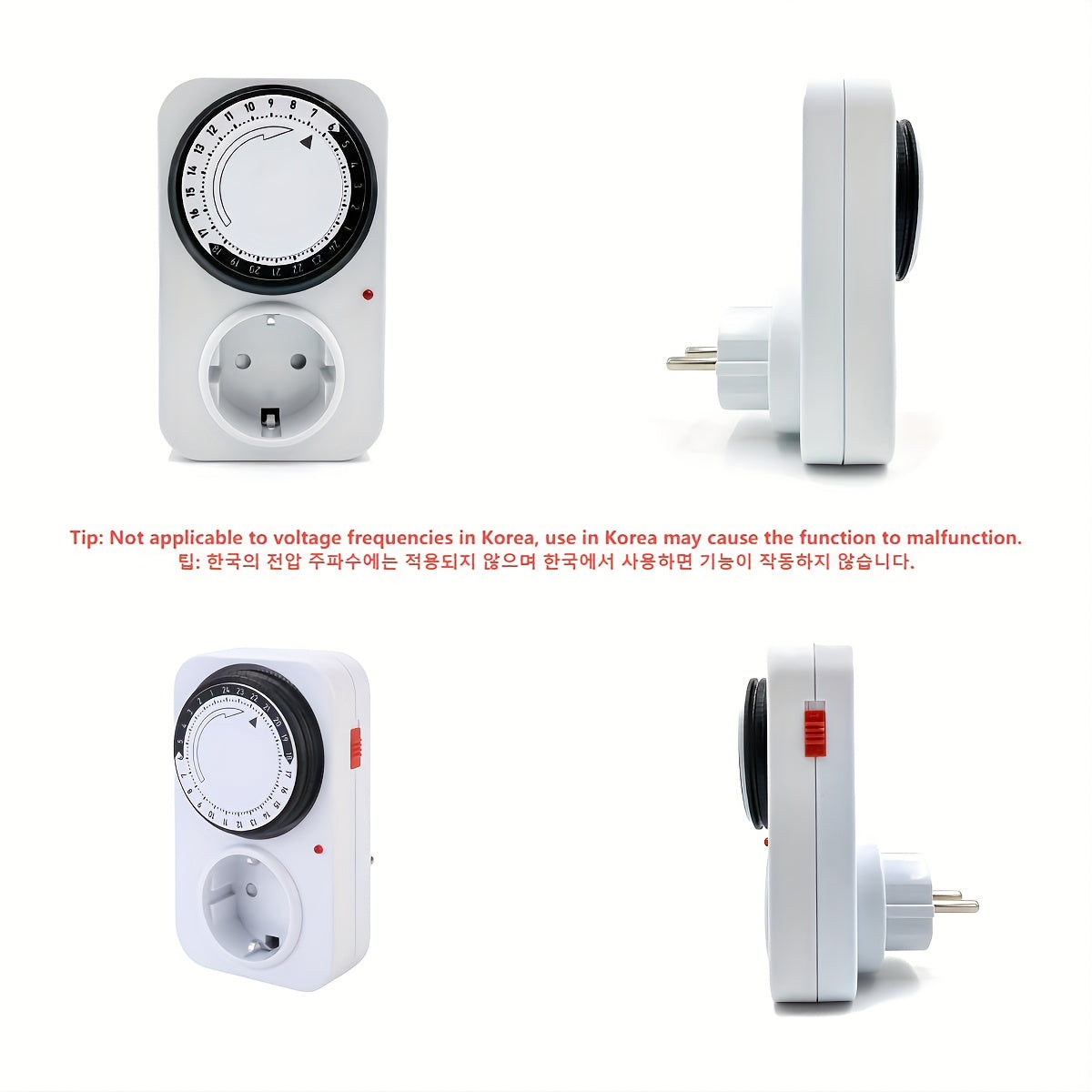 EU Plug 220V Mechanical 24 Hour Timer Outlet for Indoor Devices Lightings Lamps Aquarium Air Conditioner