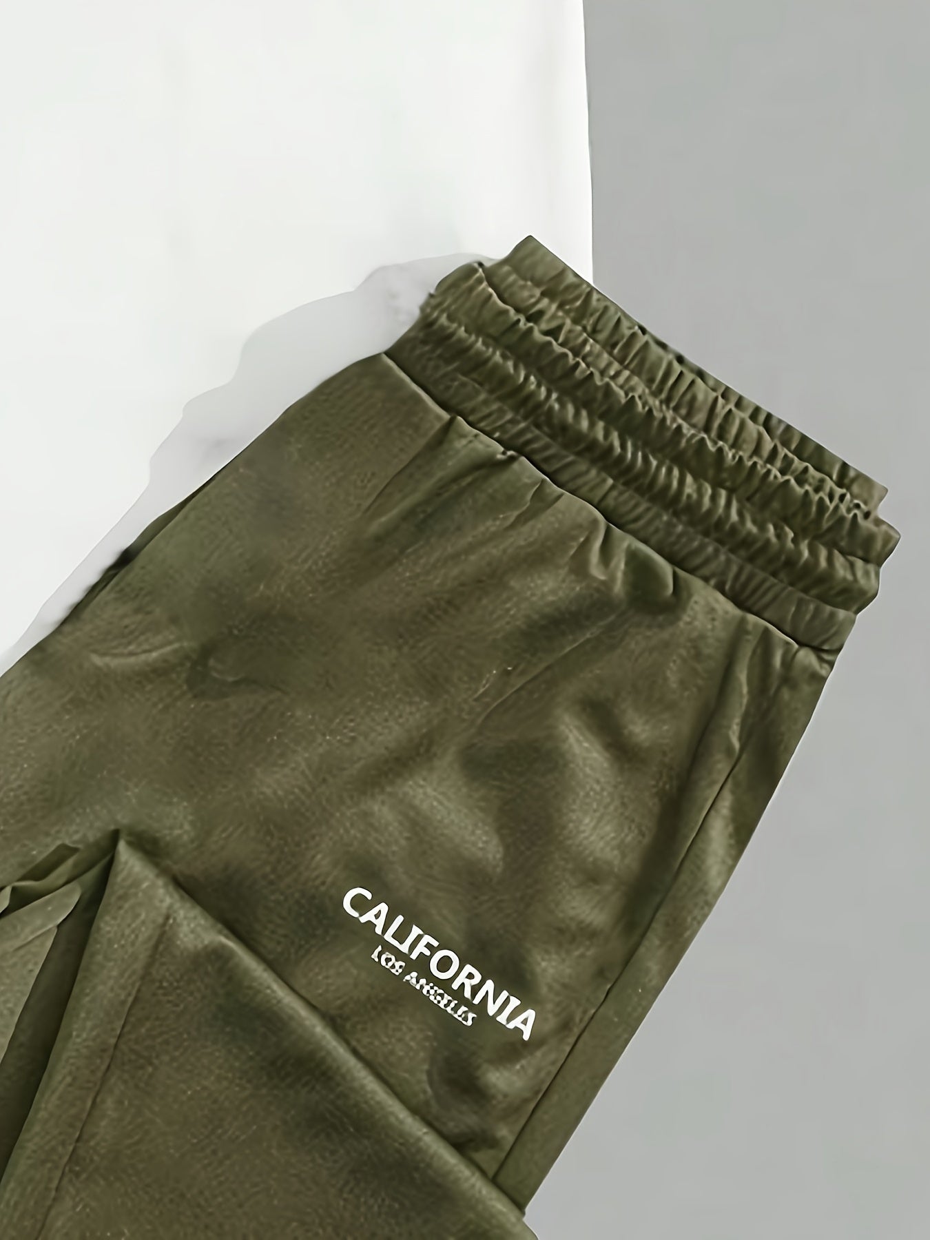 Men's Summer Outfit Eagle Print Short Sleeve T-Shirt and Long Pants Polyester Casual