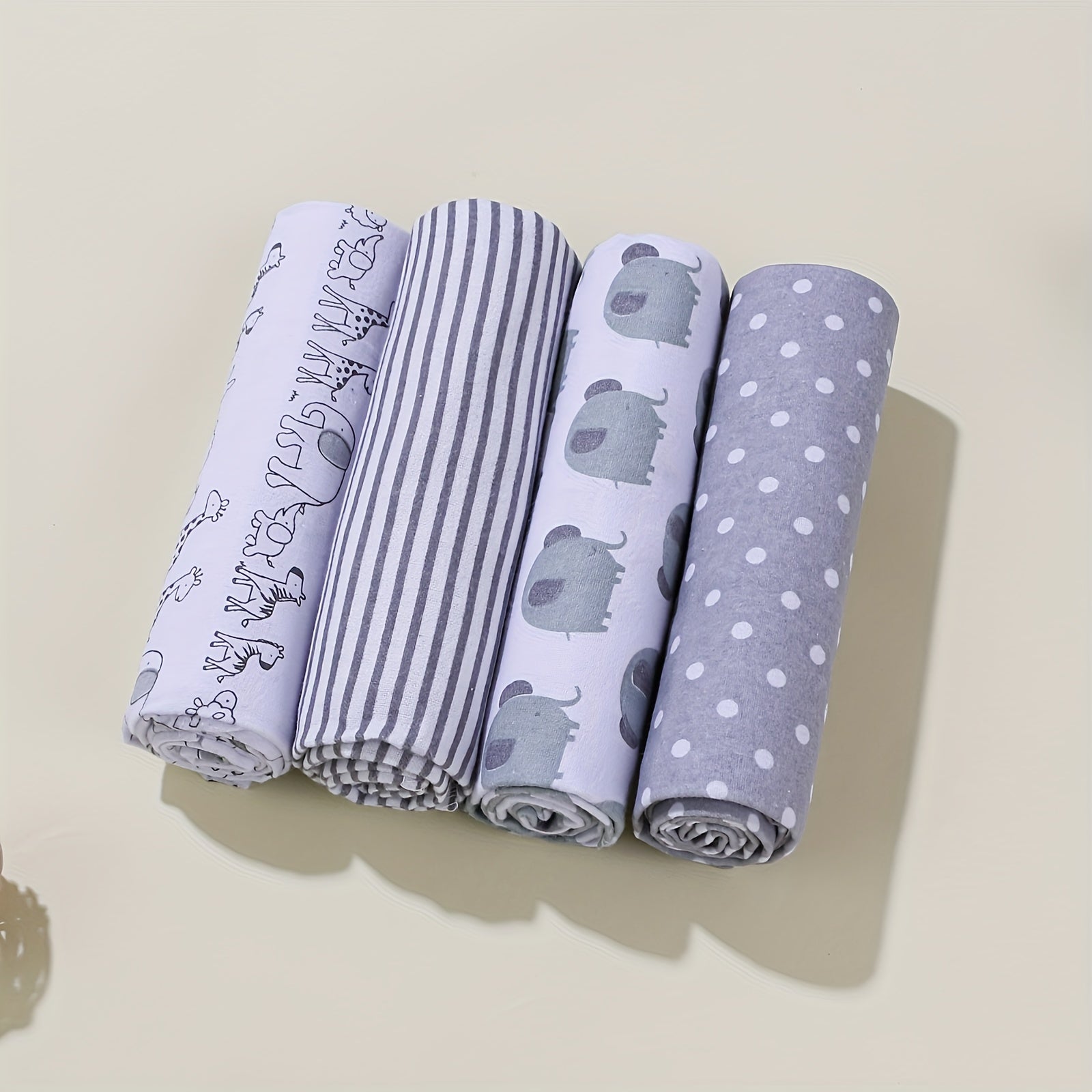 Juego de 4 mantas de algodón con estampados de dibujos animados, estrellas y coches para el hogar y viajes