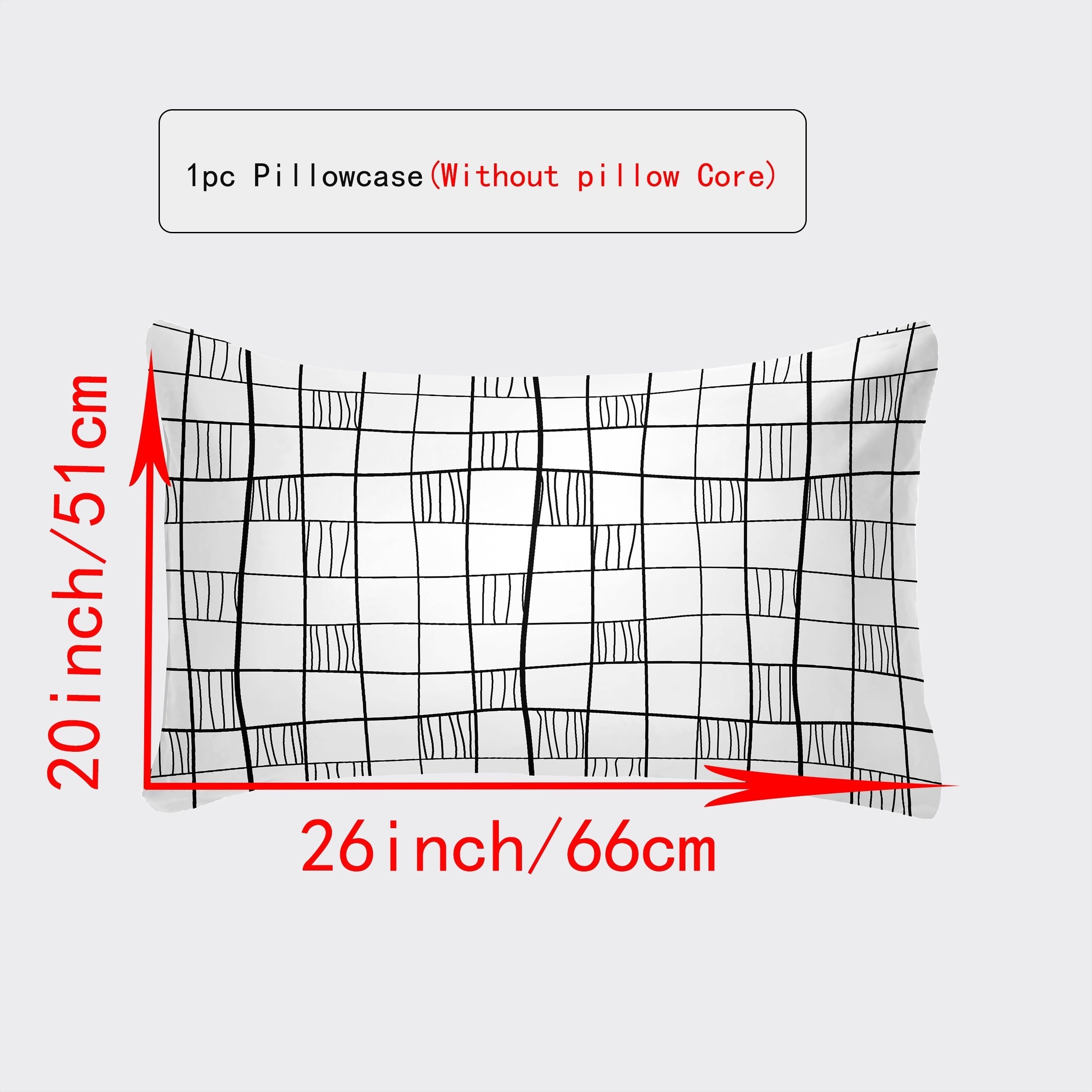 Luxurious Envelope Pillowcase Various Sizes White Gray Plaid Red Green Botanicals Leopard Geometric