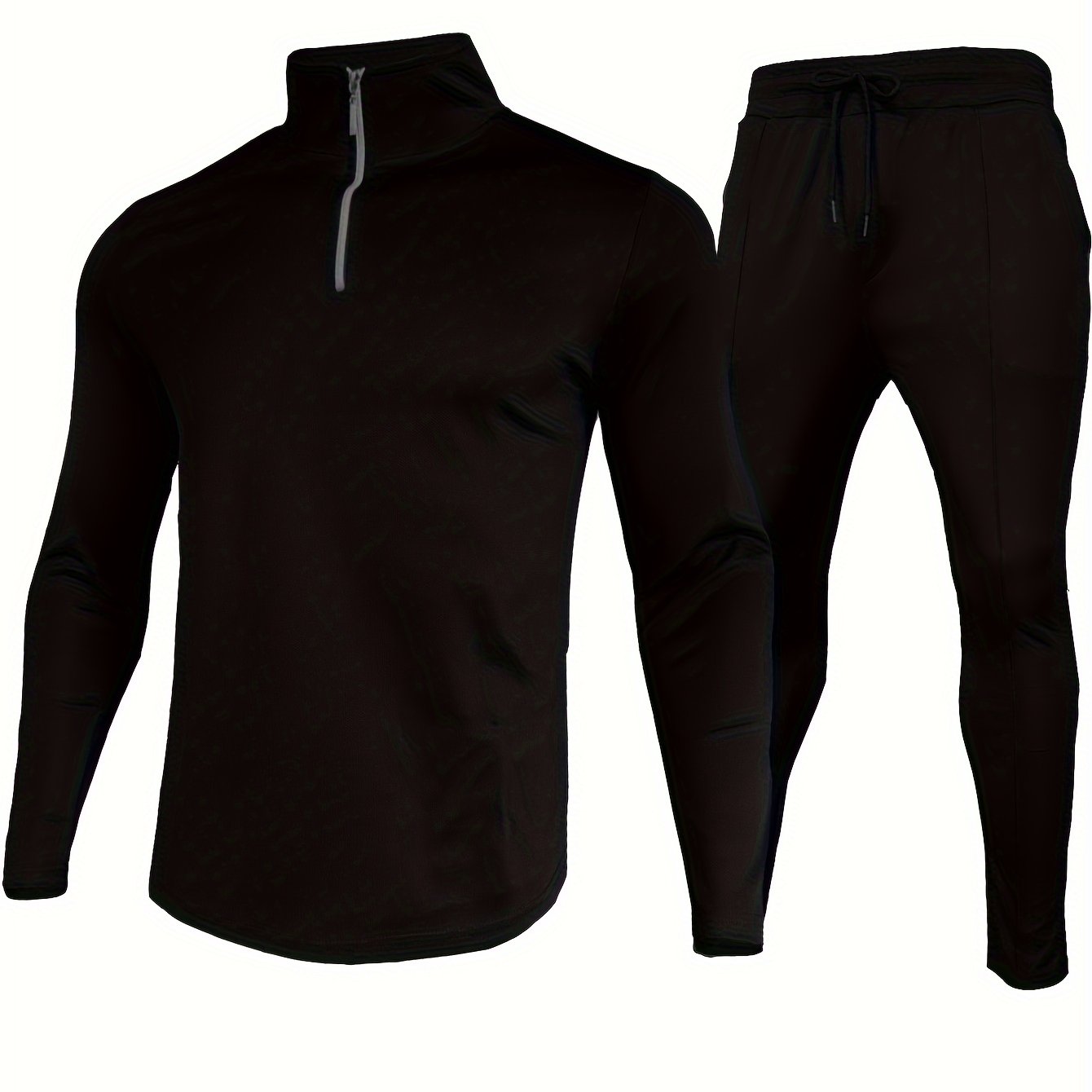 Men's 2-Piece Sportswear Set Quarter Zip Pullover and Drawstring Sweatpants Polyester Fall Outdoor Active