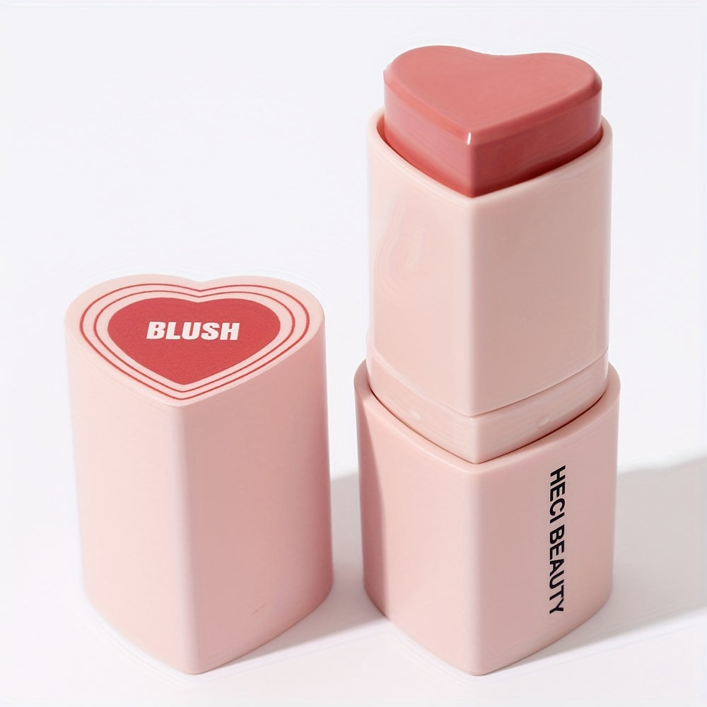 Ayollar uchun yurak shaklidagi kremli blush stick, suv o'tkazmaydigan, rangni to'g'irlash, tabiiy yakuniy