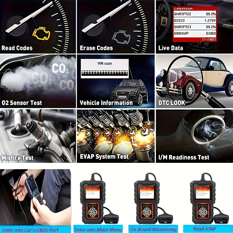 OBD2 Scanner USB Powered with O2 Sensor Support for All Vehicles 1996 and Newer