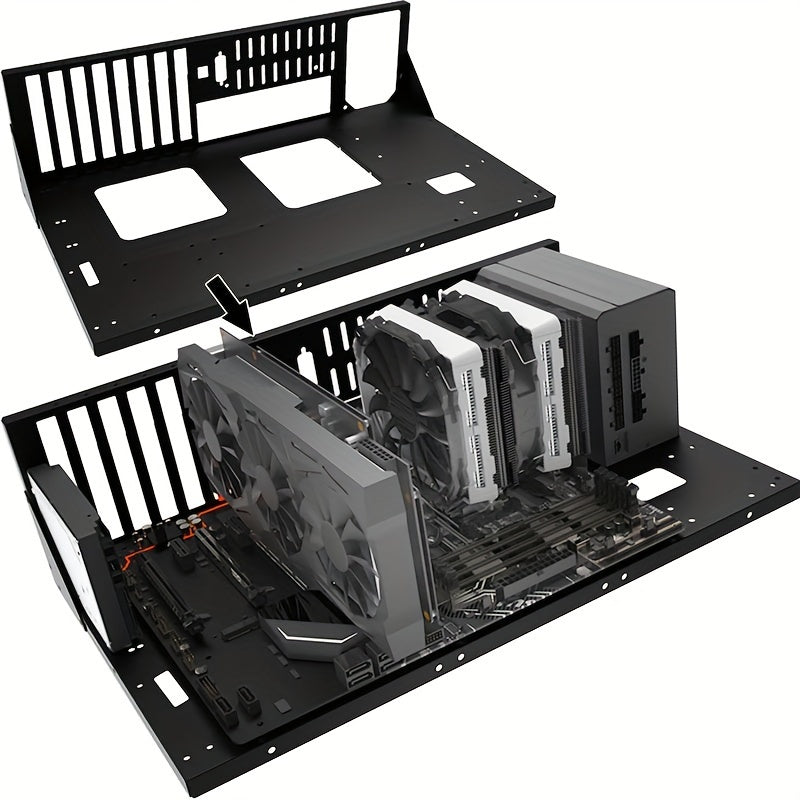 Black Alloy Steel Test Bench Case for MicroATX and ITX Motherboards
