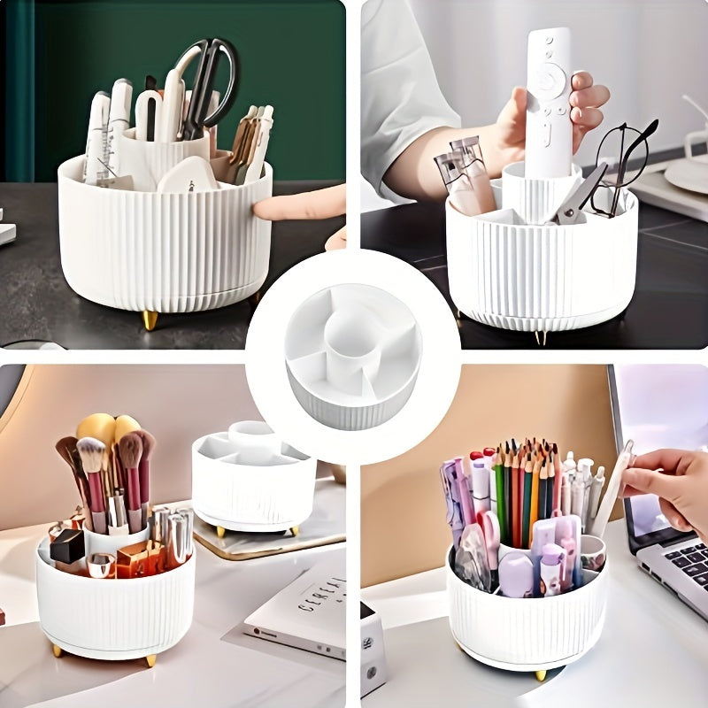 Rotating Makeup Organizer with 5 Compartments and Luxury Design