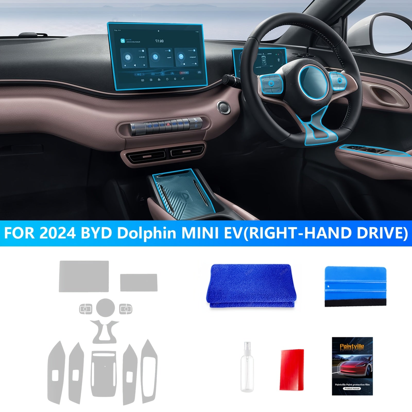 Car Interior Screen Protector TPU for EV Navigation Seagull 2024