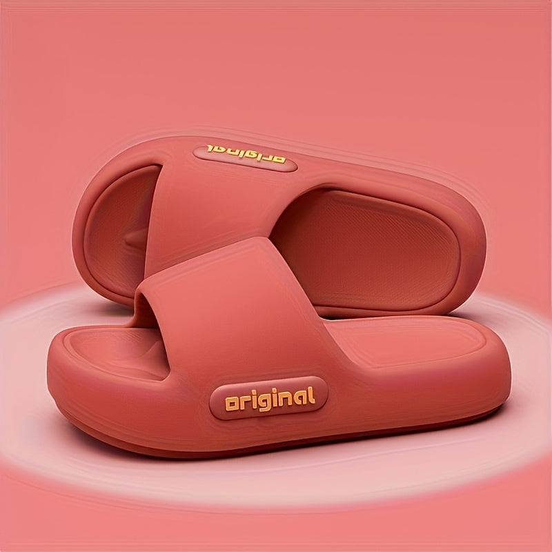 Women's Summer Indoor Outdoor Slippers EVA Non-Slip Casual Slide in Red Black