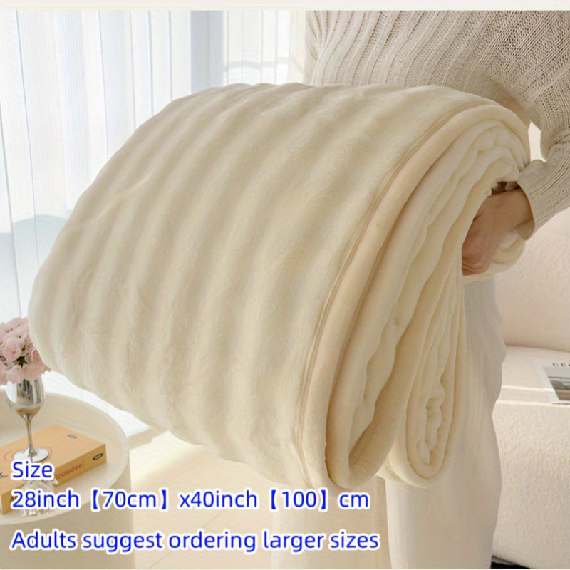 Luxury Blanket Thickened Rabbit Velvet Bubble Design Breathable Skin-Friendly Machine Washable