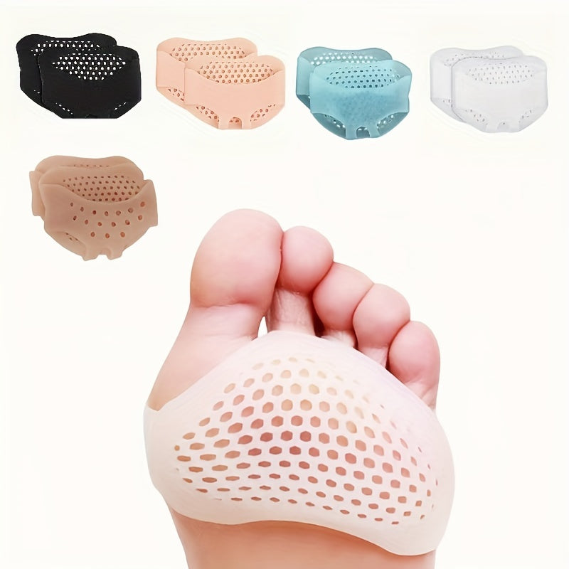 Women's Silicone Forefoot Cushions Shock-Absorbing Insole with Toe Protector