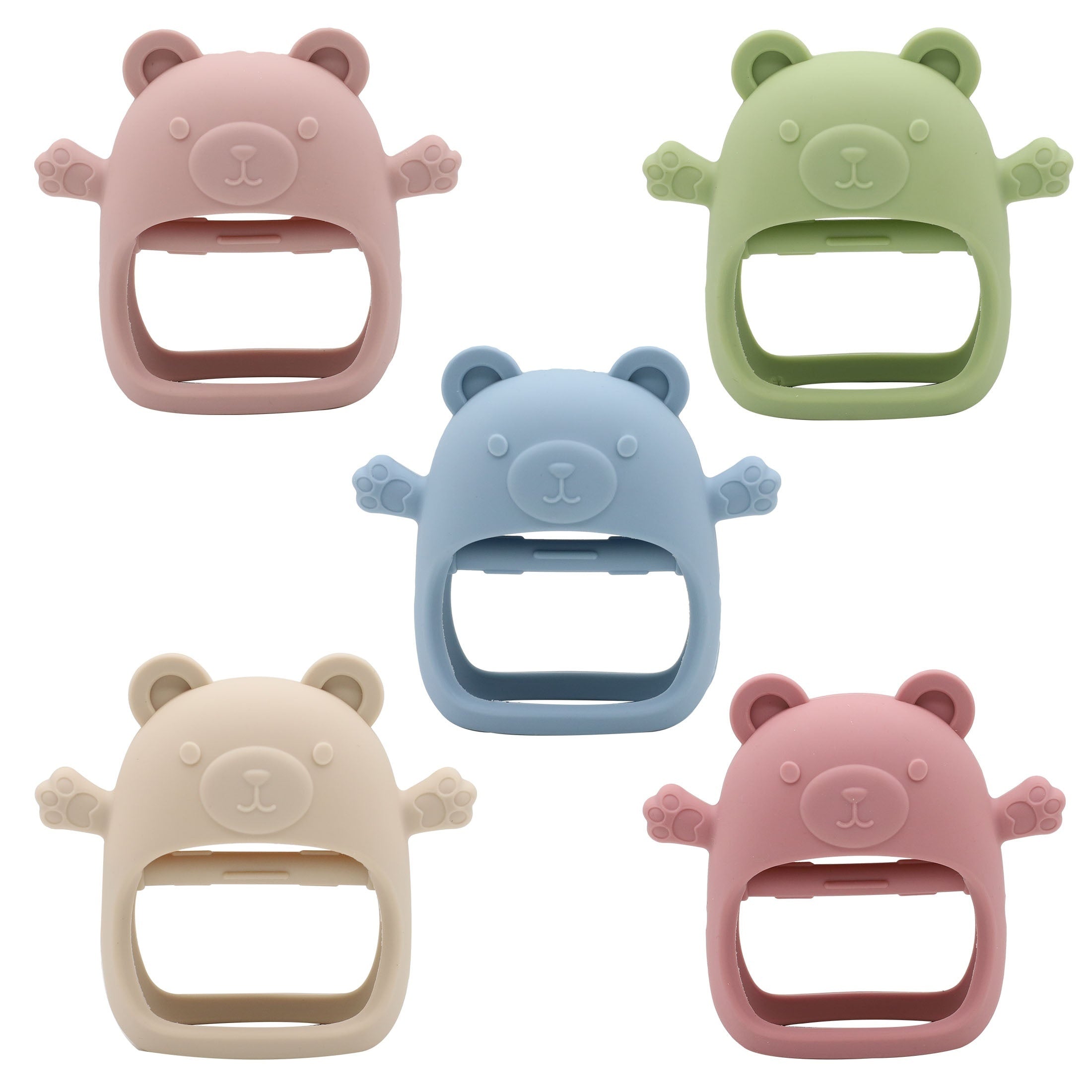 Baby Teething Toy Children's Silicone Bear Teether Gloves for Fall Prevention
