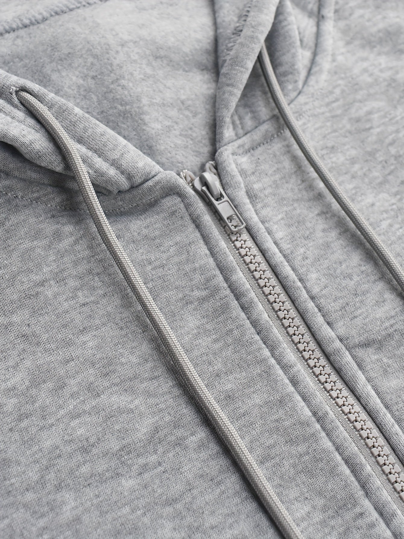 Повседневная толстовка большого размера с длинными рукавами, однотонная, вязаная, из полиэстера, на молнии, с шнурком, осень-зима