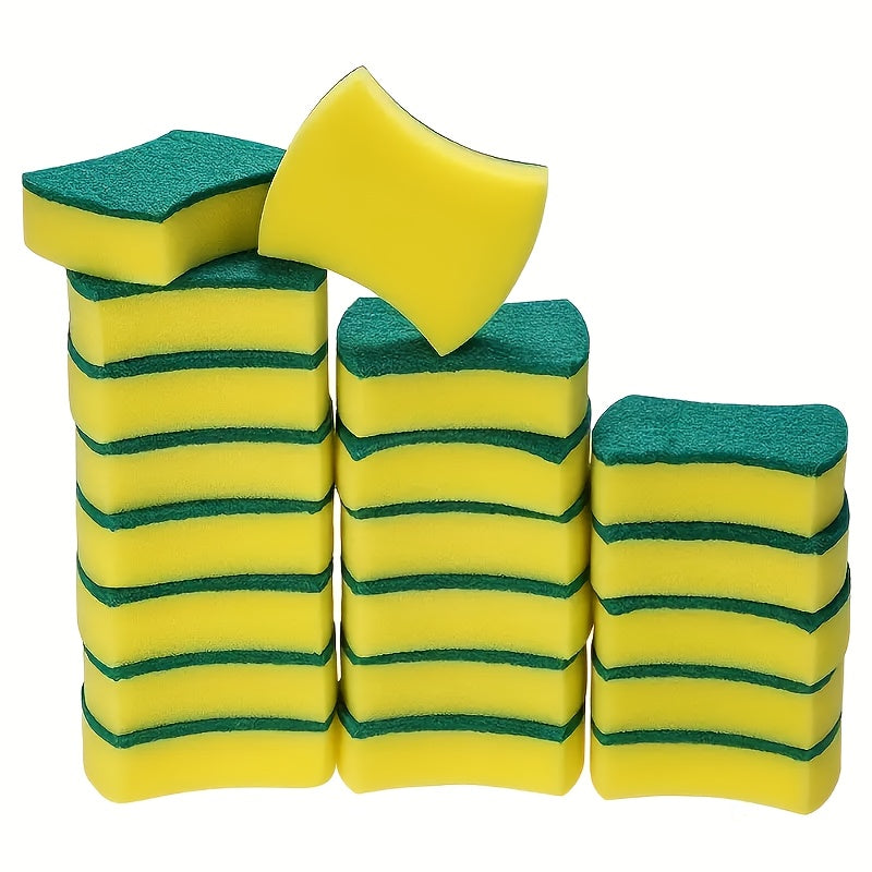 Pack of 12 or 24 Multi-Use Cleaning Sponges with Dual-Sided Scrub Pads