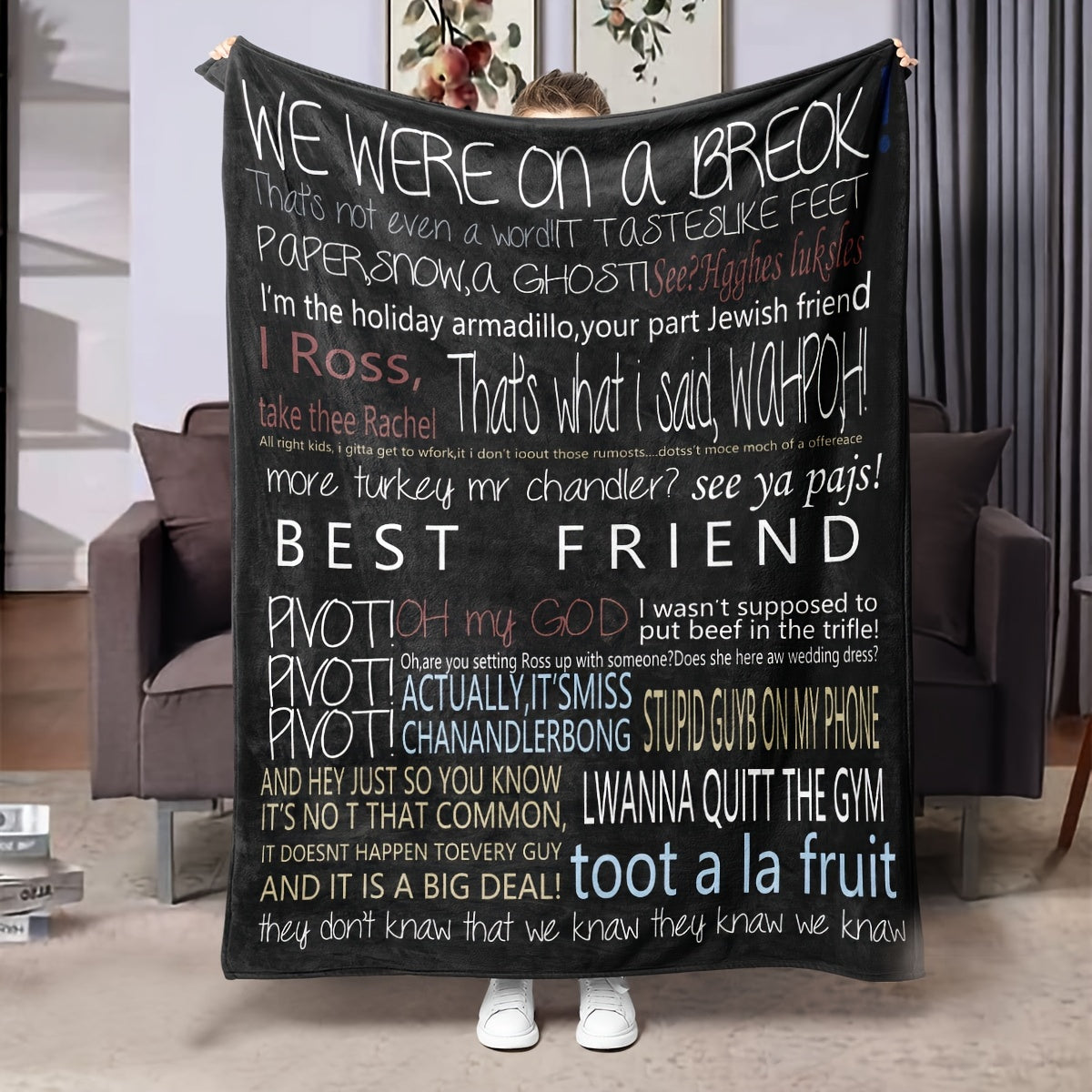 Soft Flannel Throw Blanket for Couch Bed Camping Hypoallergenic Easy to Wash