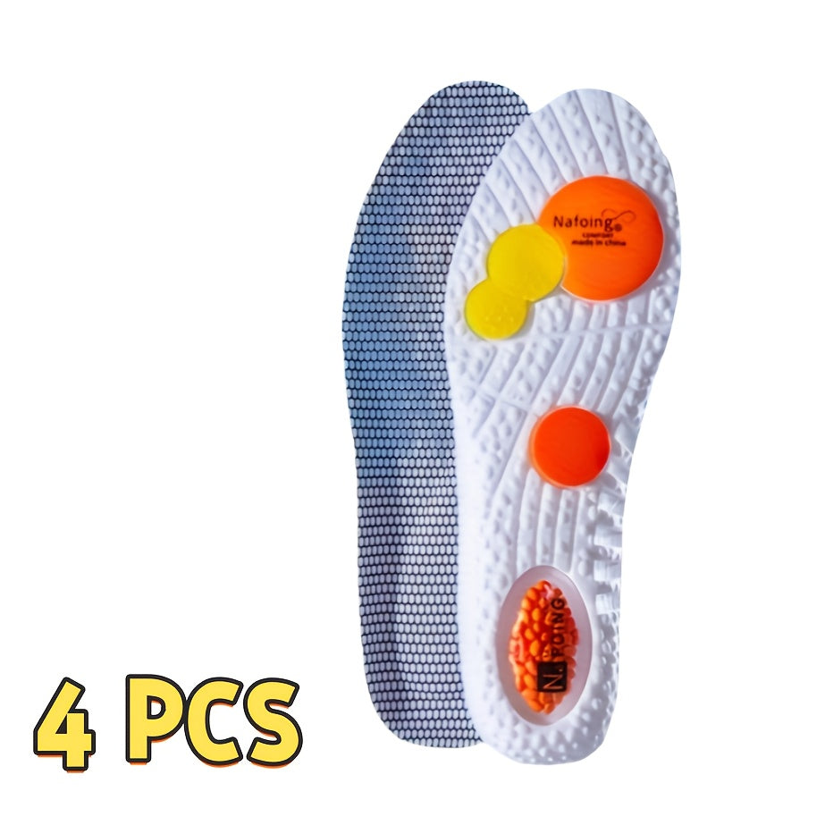 Unisex EVA Sports Insoles 4 Pack Breathable Shock-Absorbing Green