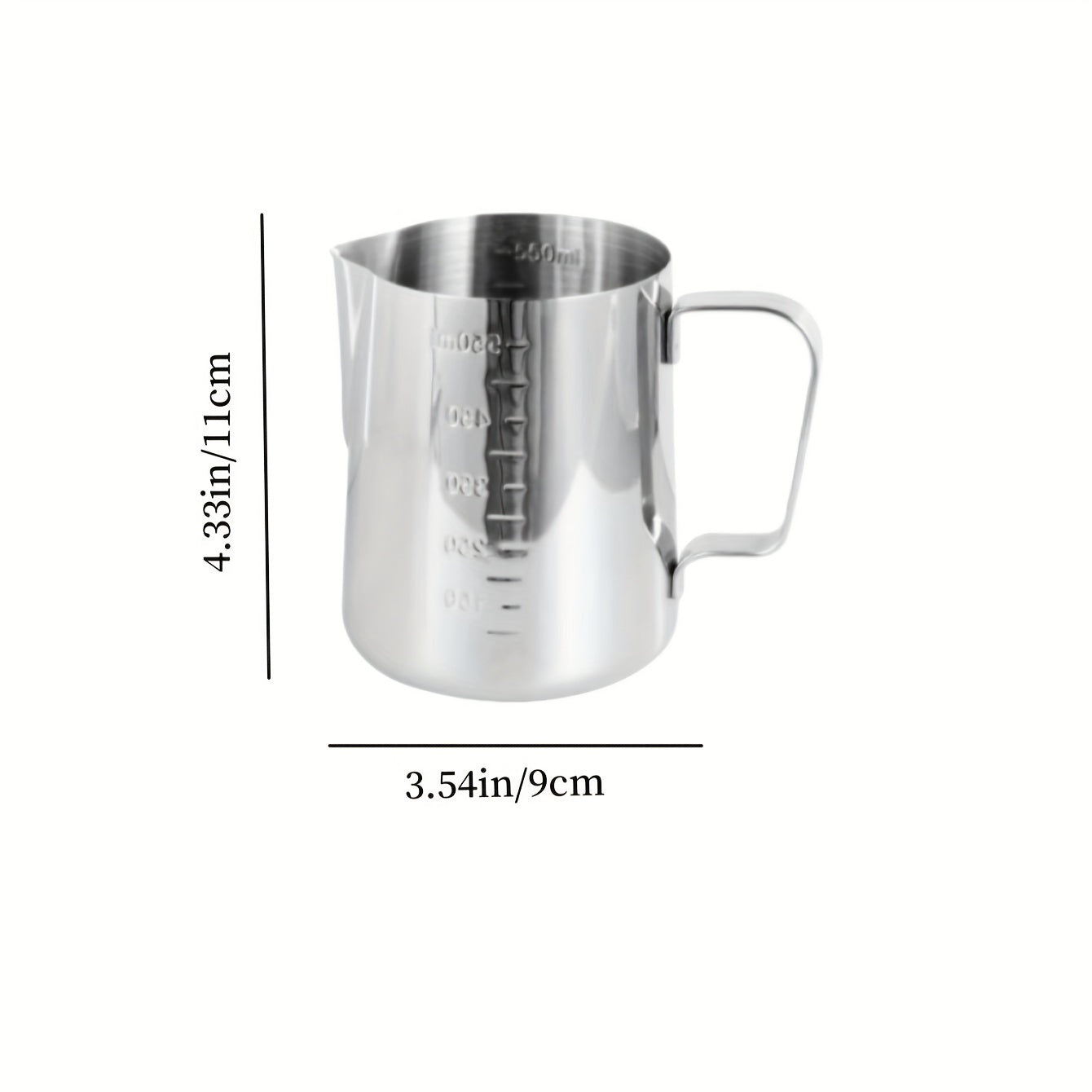 Stainless Steel Milk Frothing Pitcher 350ml 600ml 900ml for Latte Art and Cappuccinos