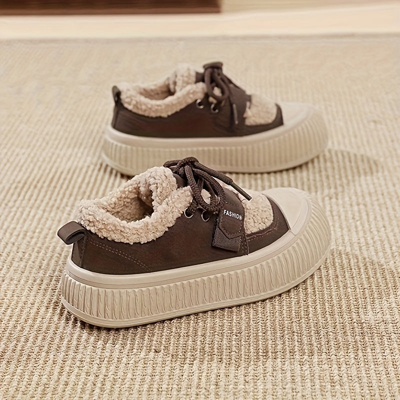 Women's Winter Boots Plush Lined Ankle Lace-Up Outdoor Comfort