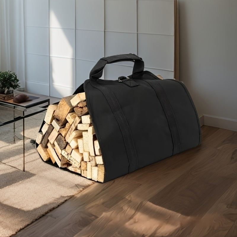 Spacious Firewood Storage Bag with Handles, Durable Outdoor Wood Carrier