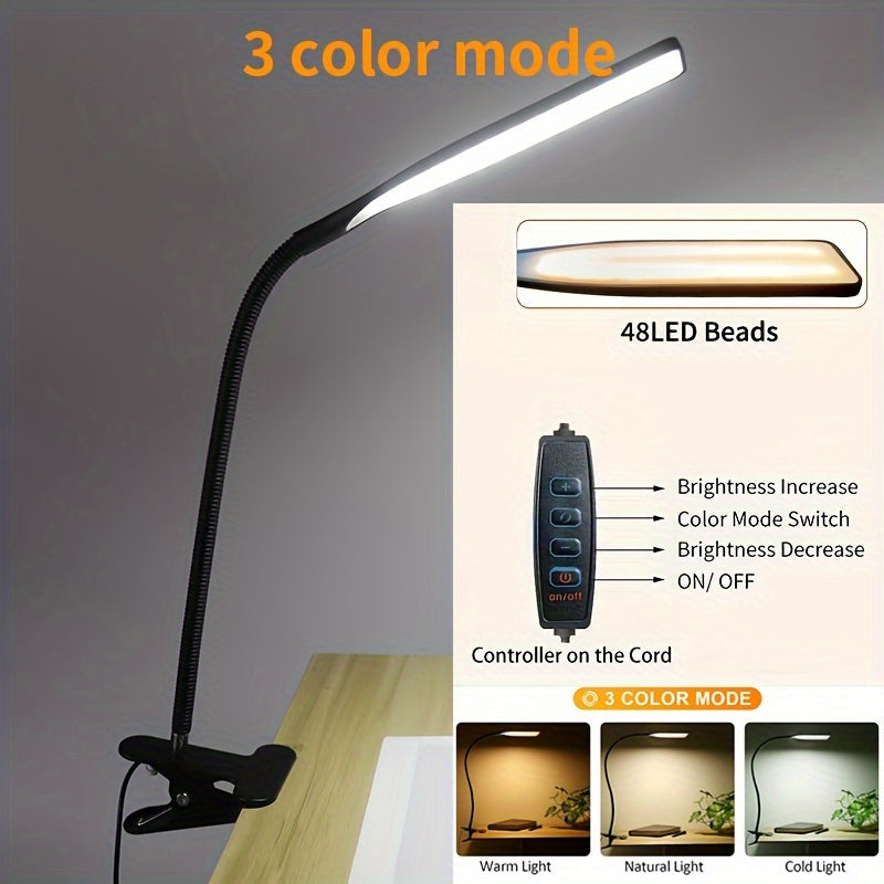 LED Music Stand Light Clip-On Eye-Friendly Blue Light Blocking USB Powered Adjustable Dimmable