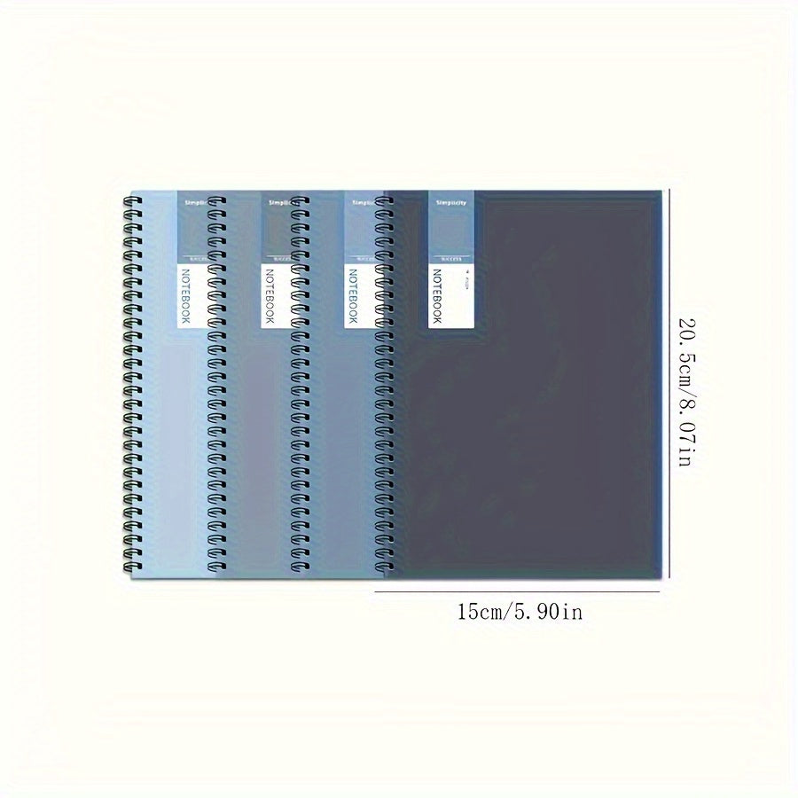 Set of 4 A5 Spiral Notebooks 320 Pages Gradient Blue Office Supplies