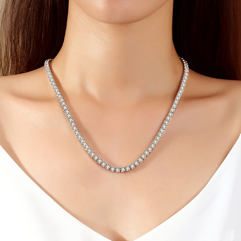 Sterling Silver Moissanite Necklace Elegant Jewelry for Daily or Special Occasions